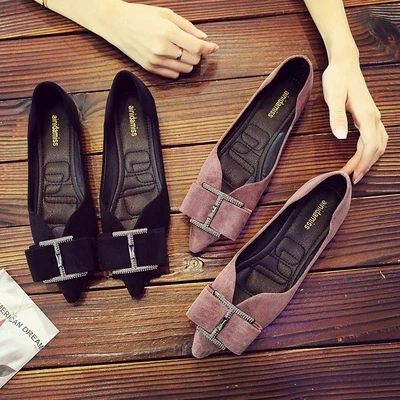 

Shoes woman luxury brand pointed single shoes women's wild spring new shallow mouth flat shoes