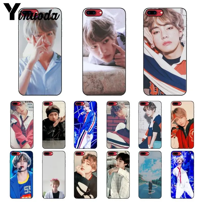 

Yinuoda BTS Bangtan Boys V kim taehyung Soft Silicone black Phone Case for iPhone X XS MAX 6 6s 7 7plus 8 8Plus 5 5S SE XR