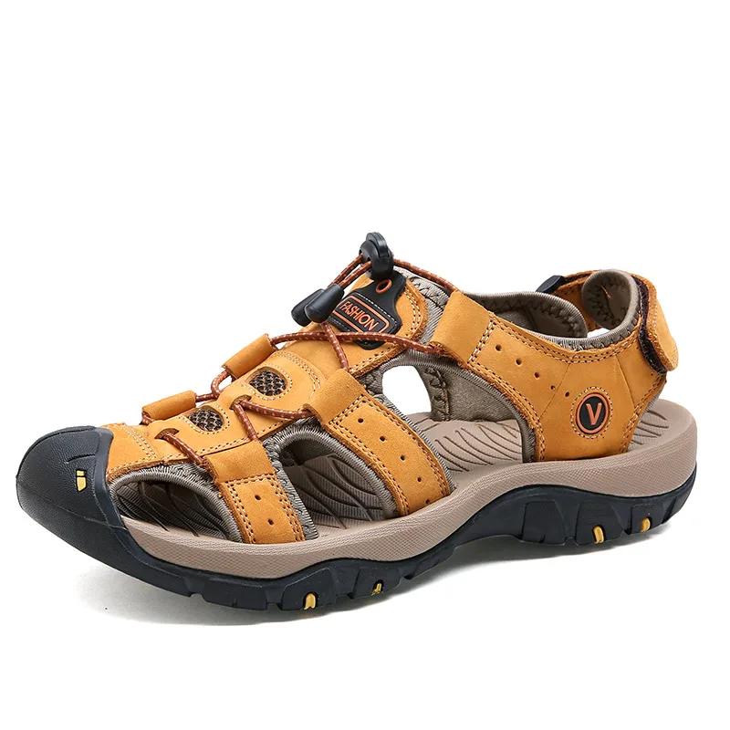 Mens Gladiator Sandals Men Shoes Sandals Summer Genuine Leather Crocse-shoes Sandalias Hombre Sandles flip flops slippers Beach