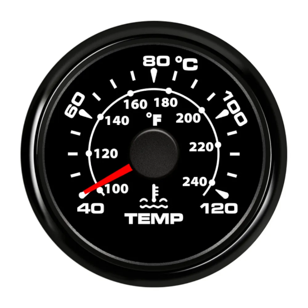 40-120 градусов Цельсия Автомобильный датчик температуры воды 52 мм Датчик температуры воды двигателя с подсветкой измеритель температуры воды лодка яхта 9-32 в