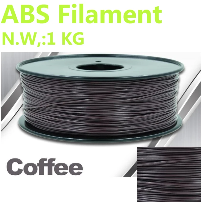 

Coffee color 3d plastic filament abs 1.75 mm impressora 3d filamento abs high quality 3d pen plastic abs filament 1.75mm 1kg