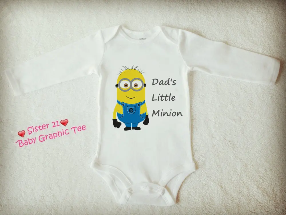Despicable me Mom or Dad's minion Infant One piece Baby Rompers Onesie