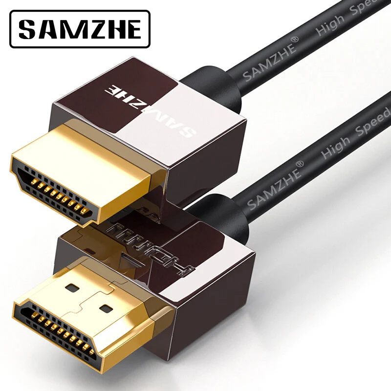 SAMZHE Кабель HDMI-HDMI, 4 К HDMI2.0 кабель тонкий Поддержка 3D Ethernet для HDTV ноутбук PS4 0.5 м 1 м 1.5 м 2 м 3 м 5 м