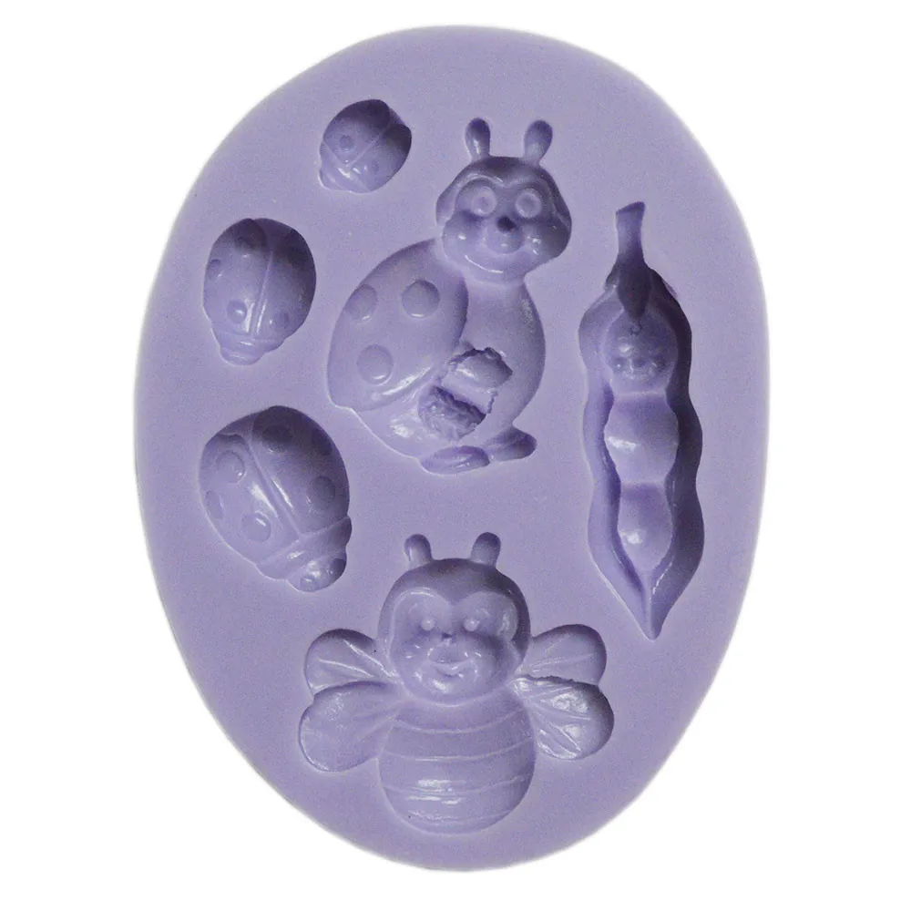 FA834-Bee-Pods-baby-Ladybug-kitchen-accessories-cupcake-silicone-cake-mold-fondant-cake-decorating-tools