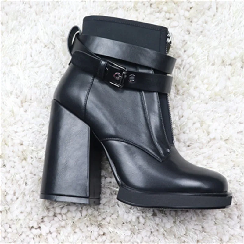 MORAZORA/ г., Новое поступление, ботильоны женские осенне-зимние ботинки наивысшего качества обувь на платформе с застежкой-молнией и пряжкой женская обувь на высоком каблуке
