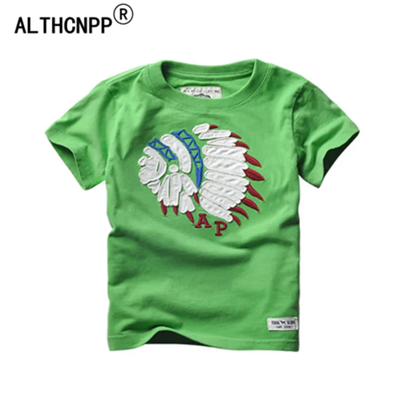 Футболка для маленьких мальчиков; детская одежда; летние детские топы с вышивкой; футболки из хлопка; футболка; enfant garcon