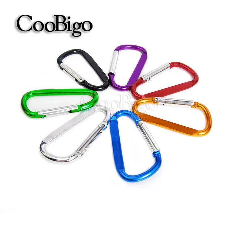 

2pcs Pack Pick 5# 6# 8# Size Aluminum Spring Flat Carabiner Snap Hook Hanger Keychain Hiking Camping Backpack Kits #FLQ189