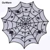 Ourwarm Halloween Party Black Lace Spiderweb Fireplace Mantle Scarf Table Cloth Horror Props Halloween Party Favor Decoration ► Photo 3/6