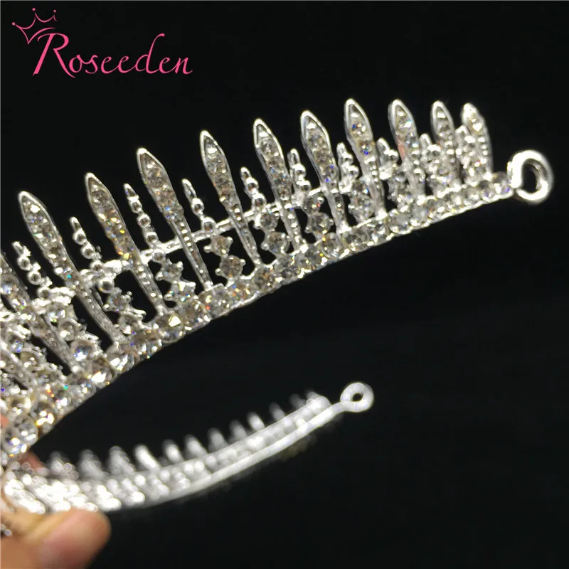 Великолепная тиара принцессы королевы, свадебная тиара, корона, стразы, корона для невесты, украшения для волос RE3184