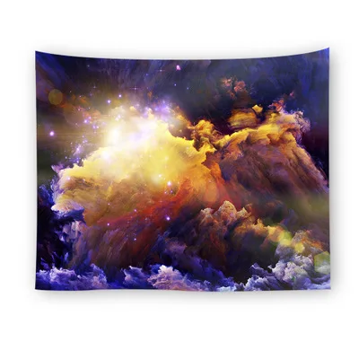 

2018 New Amazing Graceful Night Starry Sky Beautiful Sight Printed Wall Hanging Tree Natural Scenery Tapestry Living Room Decor