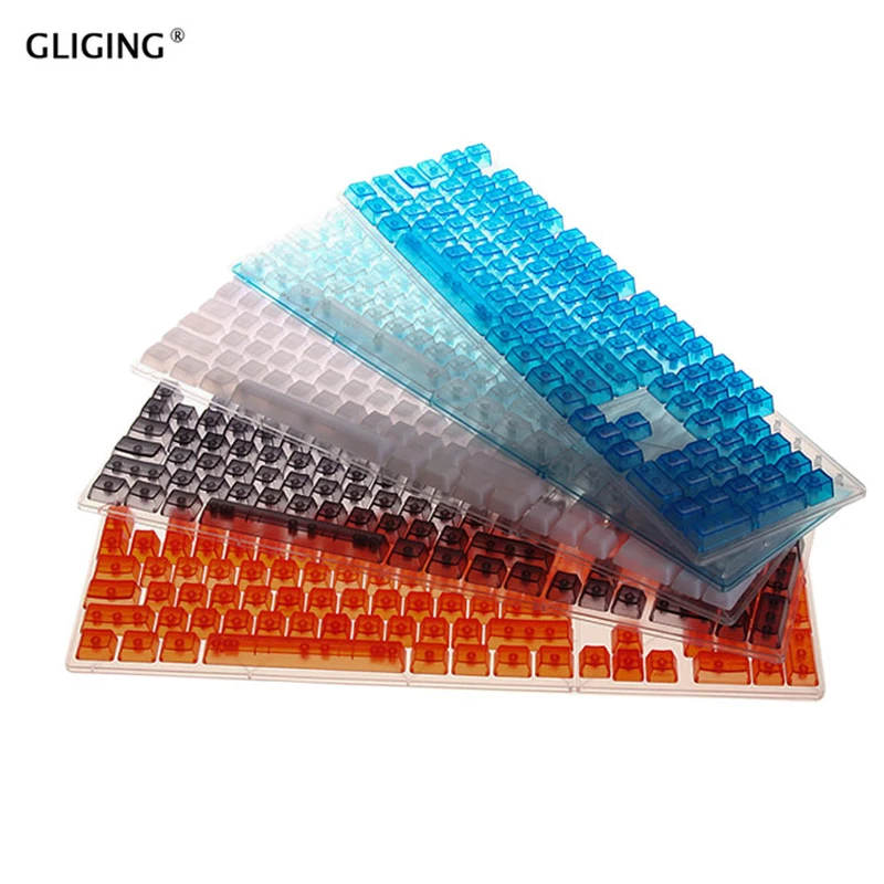 

104 Keys OEM Height ABS No Engraved Keycap Full Transparent DIY Light Keycaps Mechanical Game Keyboard Key Cap For Cherry MX