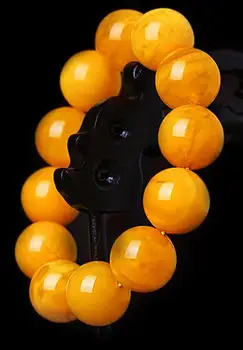 

Natural Honey Wax Hand String Yellow Honey Chicken Oil Yellow Amber Honey Wax Bracelet for Men and Women