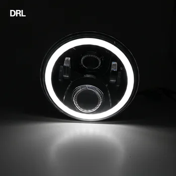 

Led Angel Eyes motor Motorcycle Headlight H4 DRL Halo Angel Eye For Jeep Wrangler JK 7 inch Plug and Play