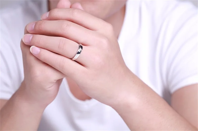 Have Silver Certificate YHAMNI Solid 925 Sterling Silver Rings for Man Original Jewelry SONA CZ Stone Engagement Wedding Rings