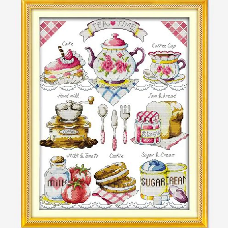 Joy Sunday чайное время холст DMC 14CT и 11CT счетный Китайский Набор для вышивки крестом