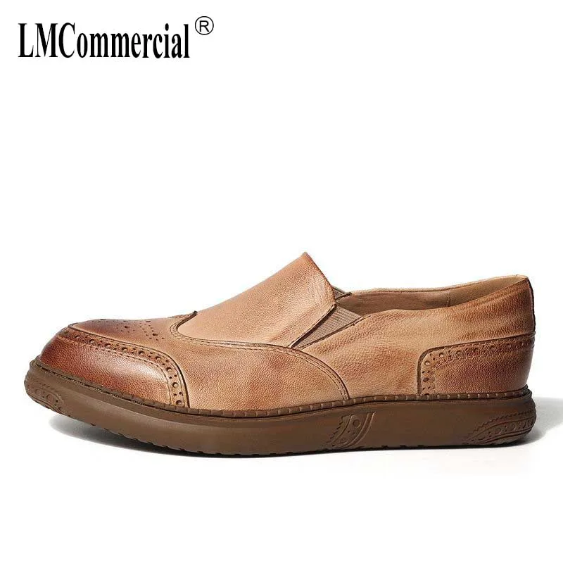 

men's Genuine Leather shoes spring autumn summer all-match cowhide loafer shoes men Driving shoes male soft breathable bullock