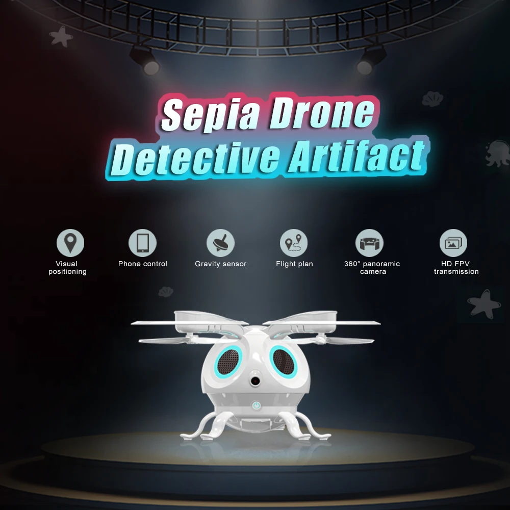 Sepia Detective Artifact UAV Wifi FPV 720P Camera Selfie Drone Flight G-sensor Visual Positioning RC Quadcopter APP Control (15)