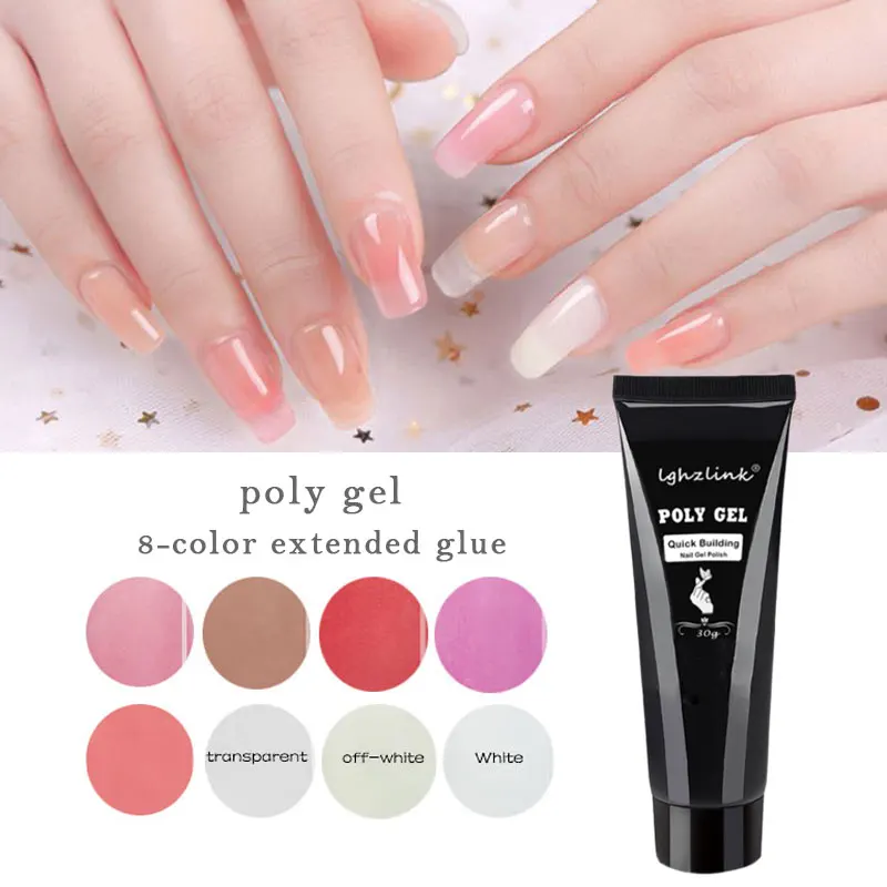 

30ml Crystal Extend UV Nail Gel Extension Builder Led polyGel Nail Art Gel Lacquer Jelly Acrylic Builder UV Nail Poly Gel