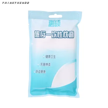 

THINKTHENDO White Non-woven Fabric Disposable Pillow Cover Case for Hotel Travel Household