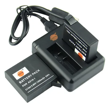 

DSTE 2pcs AZ16-1 Li-ion Battery + DBC-A16 USB Charger for Xiaomi Yi 4K Xiaoyi Yi 2 4K Camera