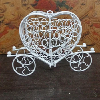 

New 1Pc Metal Love Heart Shape Carriage Design Birthday Party Wedding Chocolate Candy Box Holder Gift