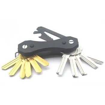 

Functional Mini Portable Pocket Stainless Steel EDC Key Organizer Clip Holder Housekeeper Smart Keys Chain W/ LED Light