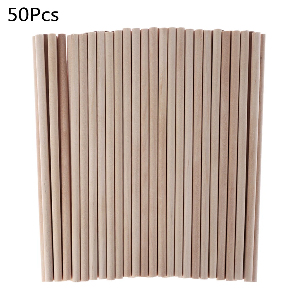 

50pcs 80mm/100mm/150/mm Pine Round Wooden Rods Sticks Premium Durable Wooden Dowel for DIY Crafts Building Model Woodworking