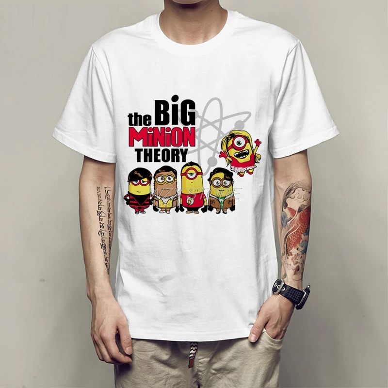 

2019 The Big Bang Theory T-shirt men Sheldon Cooper Schrodinger 's Cat T shirt Anime Print Shirts for boys