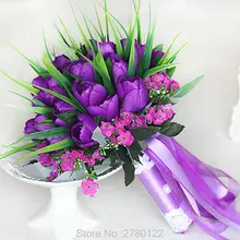 Свадебный букет Искусственные розы цветы, Свадебный бросок букет, свадебные букеты 30 цветов Свадебный букет