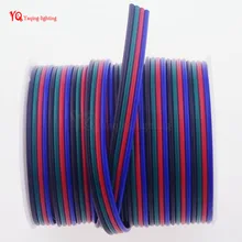 100 м рулон 4 Pin 18AWG светодиодный разъем удлинителя RGB+ черный провод кабель для RGB SMD 5050 3528 APP102 WS2801 8806 Светодиодные ленты