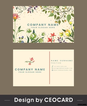 

name card template nature theme colorful classical design Y0110