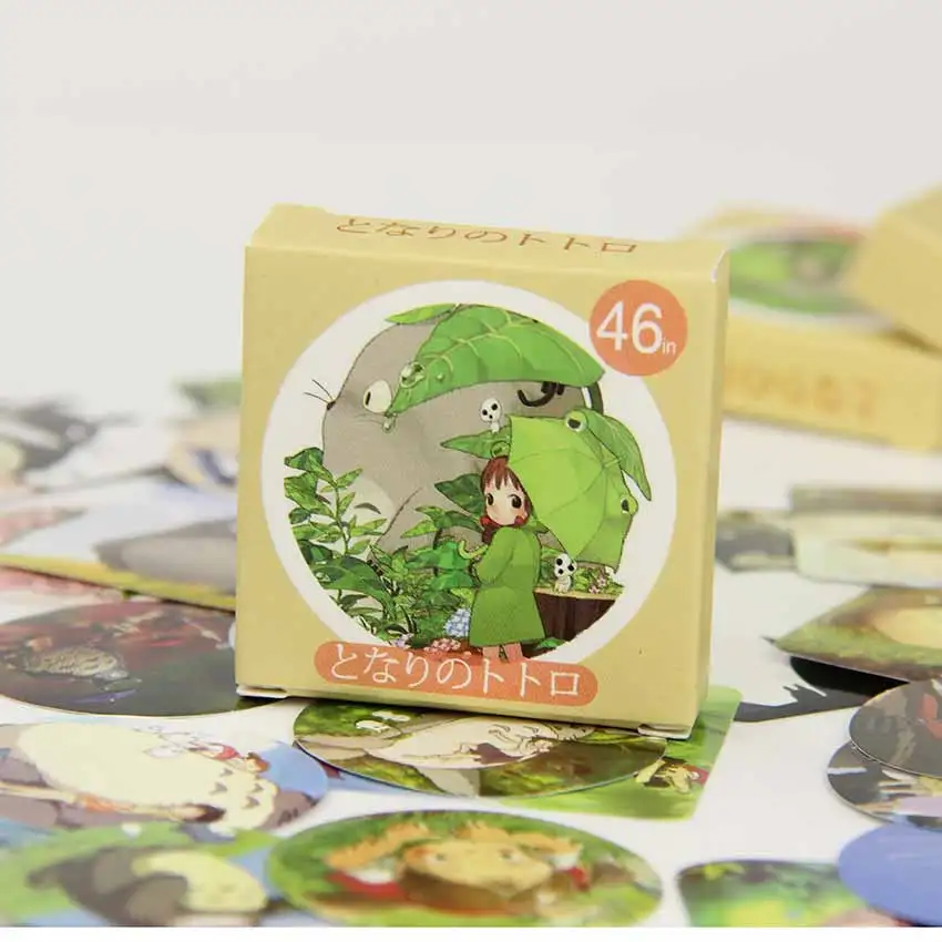 Image 46pcs set DIY Kawaii Cute Totoro Paper Sticker Creative Gift Diary Decor Scrapbooking Office Stationery