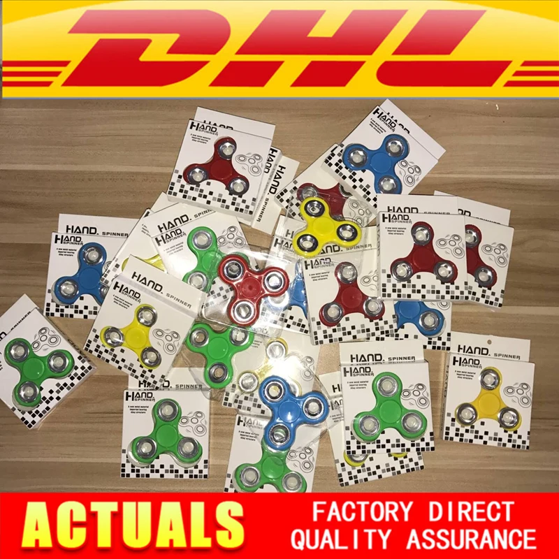 

52PCS/Lot 4 Color Factory Direct DHL Free Shipping Tri-Spinner Fidget spinner Toy Plastic EDC Hand Spinner Fidget Toys