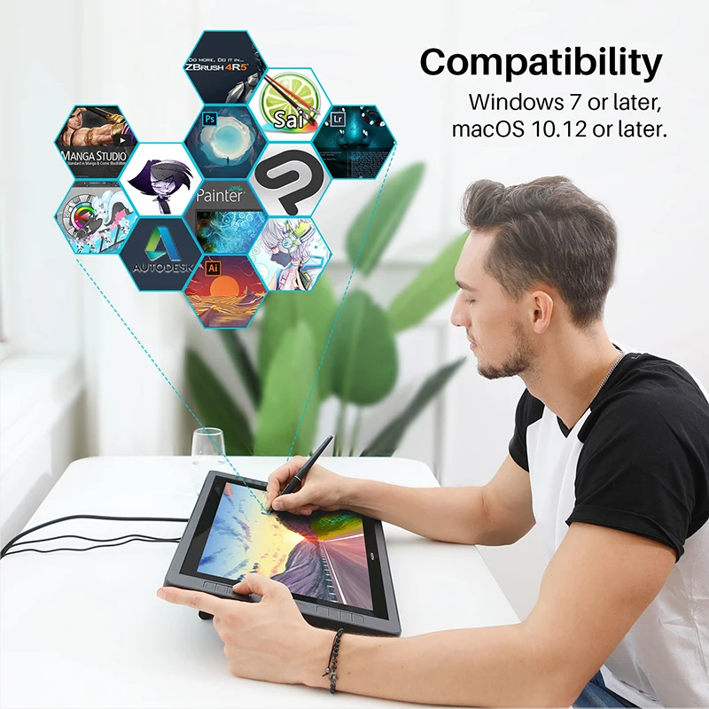 Huion KAMVAS Pro 20 2018 без батареи наклон поддержка графическая ручка для рисования