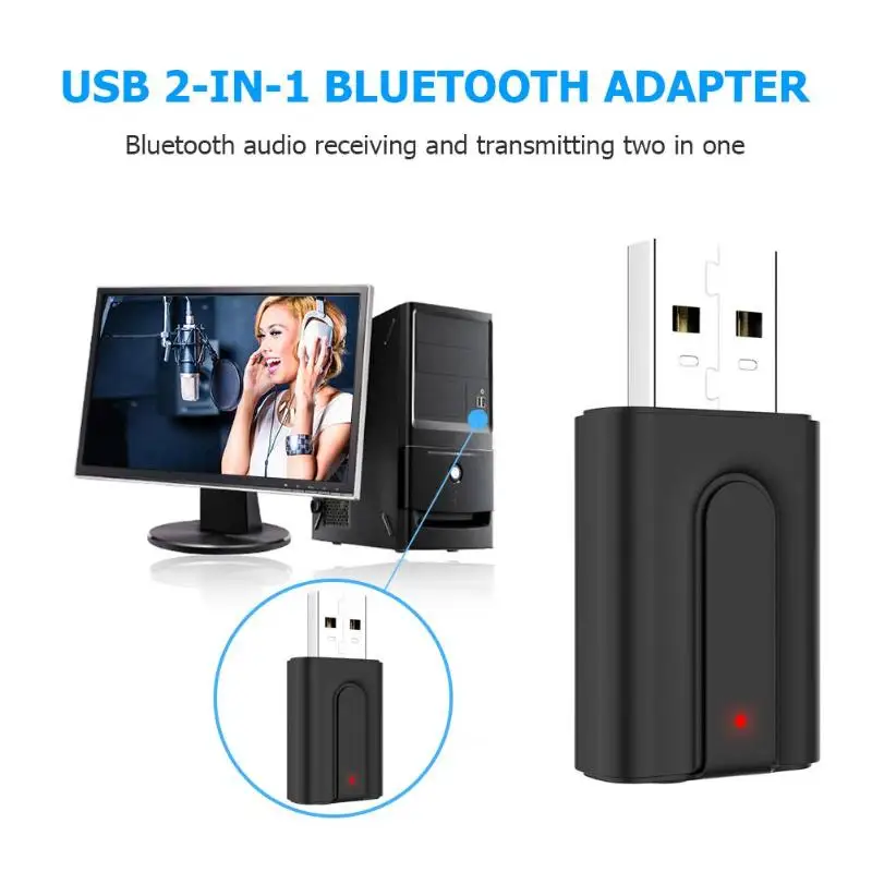 BT10 Bluetooth V 5,0 передатчик приемник USB 2 в 1 3,5 мм аудио приема передачи AUX беспроводной адаптер для компьютера автомобиля авто