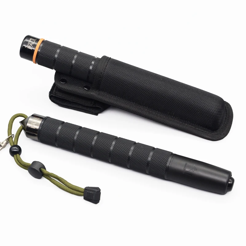 

New polyester fiber set alloy head manual telescopic rod portable outdoor camping men and women self-defense self-defense tools