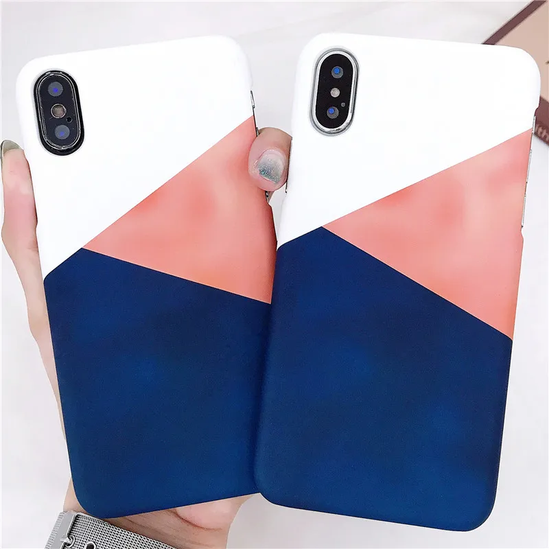 

Geometric Irregular Triangle Patterned Cute Phone Case For iPhone X 6 6S 7 8 Plus For iPhone X Cases Luxury Cover Capa Fundas