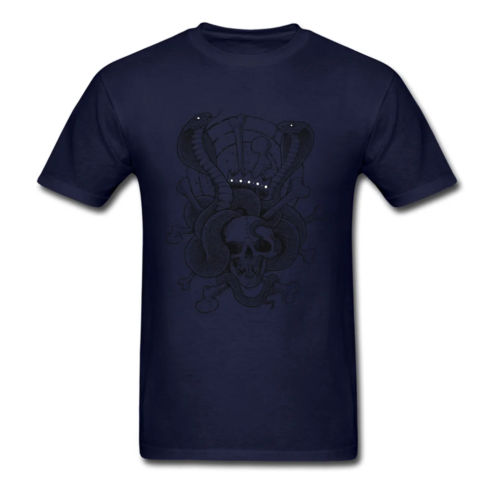 Round Collar King Cobras 100% Cotton Fabric Men's T Shirts Printed Short Sleeve Tops Shirt Funny Casual Tops Shirts King Cobras navy