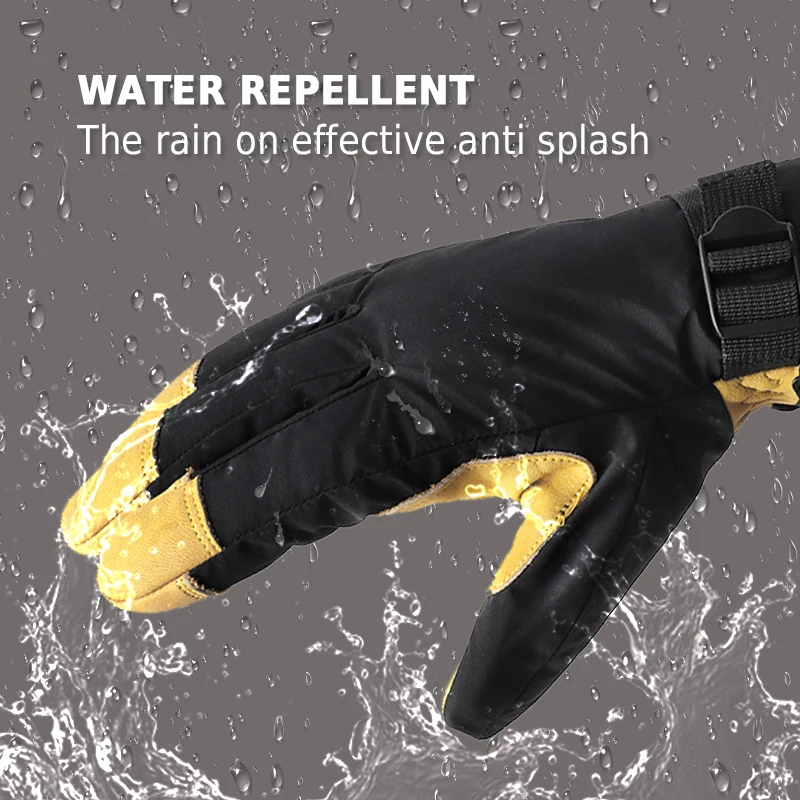 

KEMiMOTO Snowmobile Gloves Winter Waterproof Windproof Warm Skiing For Ski-Doo For Polaris leather Winter Gloves Skiing Gloves