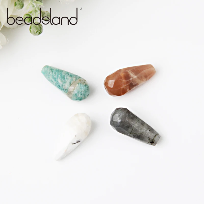 

Beadsland Tubular Hole Waterdrop Shape Nature Stone Pendant DIY Fashion Necklace Earrings For Woman Girl Gift 40393