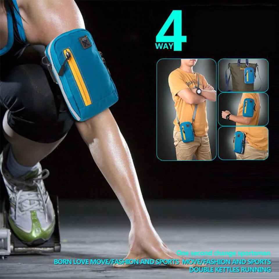 AONIJIE bolsas de brazo para correr al aire libre monedas monedero deportes teléfono móvil cartera llavero paquete con correa de hombro del brazo