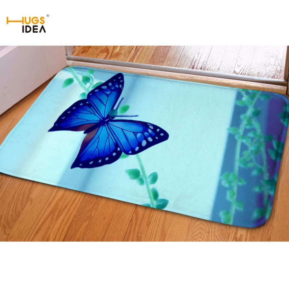 HUGSIDEA Красота с принтом бабочки фланель этаж Ковры Спальня Гостиная коврики дома Decration Ковры для противоскользящим прихожей открытый