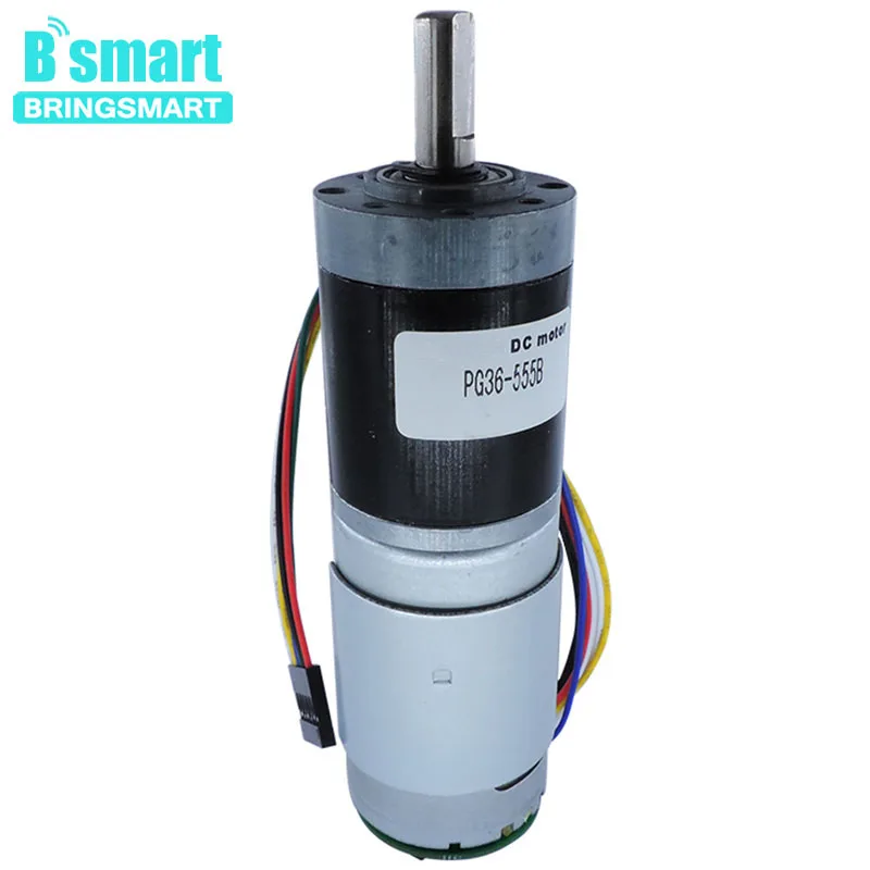 

Bringsmart DC 12v 24v PG36-555B Mini Planetary Gear Encoder Reducer Motor 40rpm Small DC Encoding Motor 80rpm Large Torque