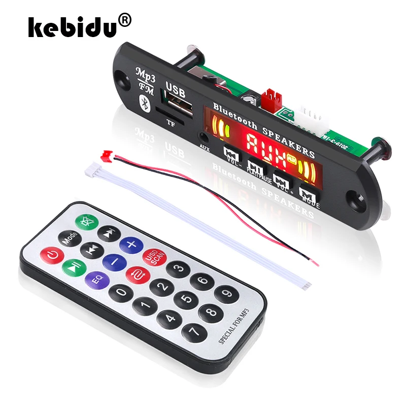 Автомобильный MP3 WMA Bluetooth декодер kebidu с цветным экраном плата дистанционным