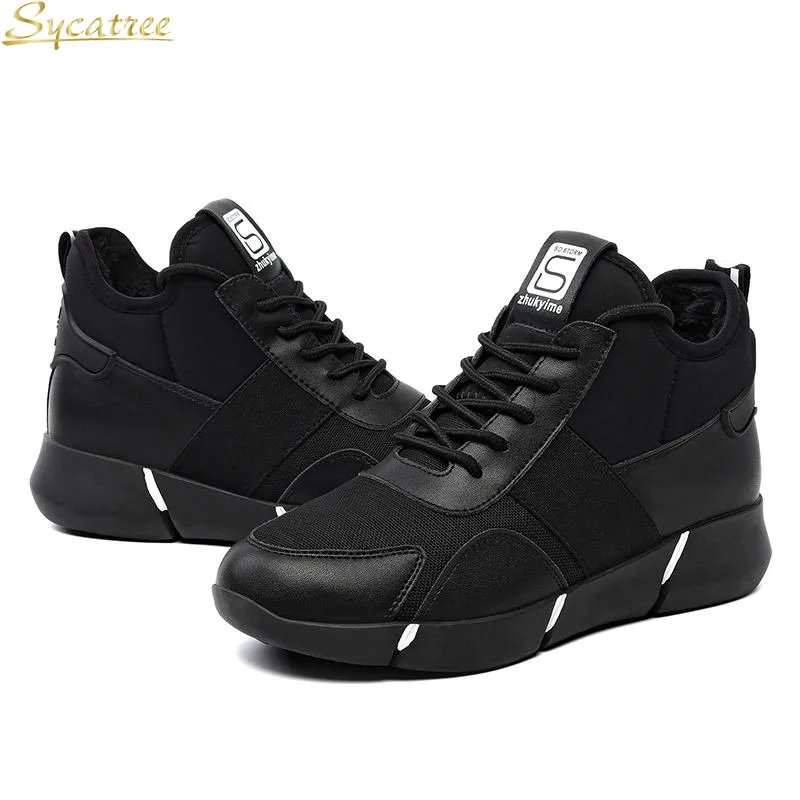 

Sycatree Luxury Winter Women Casual Shoes With Fur Keep Warm New Cotton Flat Sneakers Jogging Shoes fashion Sport Shoes