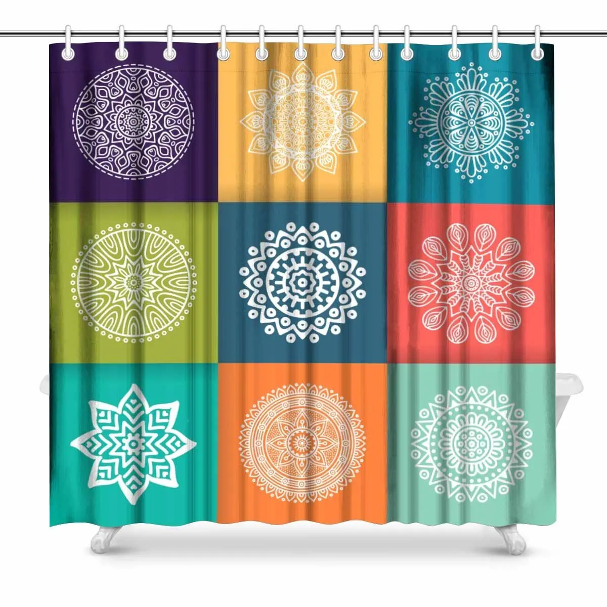 Aplysia Mandala, Islam, Arabic, Indian, Ottoman Motifs Art Decor Shower
