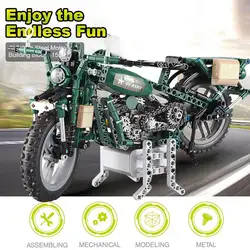 Строительные блоки мотоцикл модель мотоцикла подарок Собранный мотоцикл Премиум 550 шт Собранный мотоцикл DIY зеленые игрушки