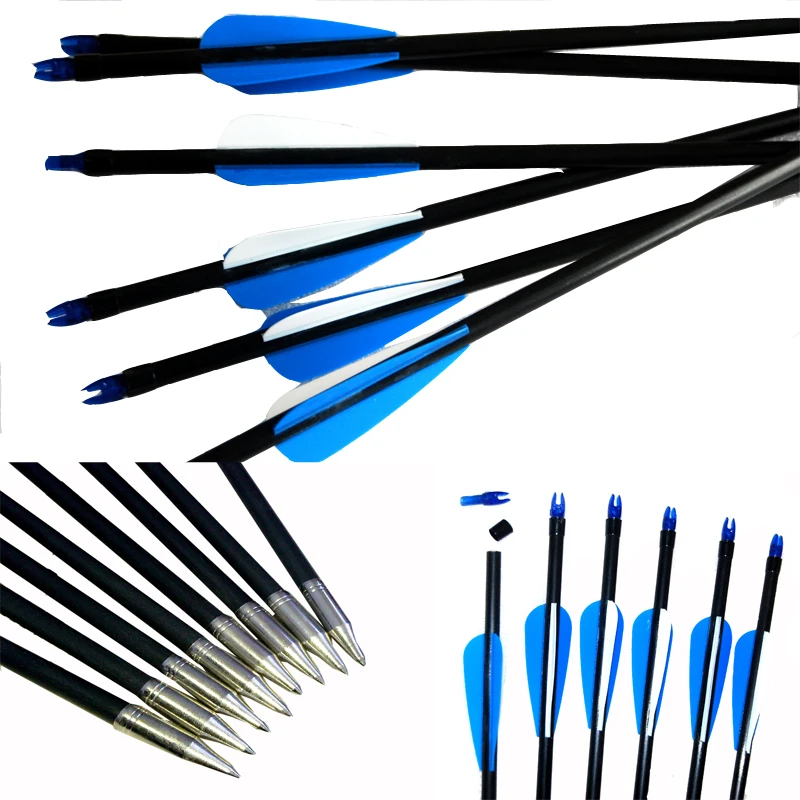 6/12/24/30pcs/lot 28" fiberglass practice arrows for Compound Recurve