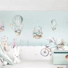 Beibehang пользовательские обои 3D фрески езда на велосипеде Банни воздушный шар нордическая Детская комната фон стены спальни украшения