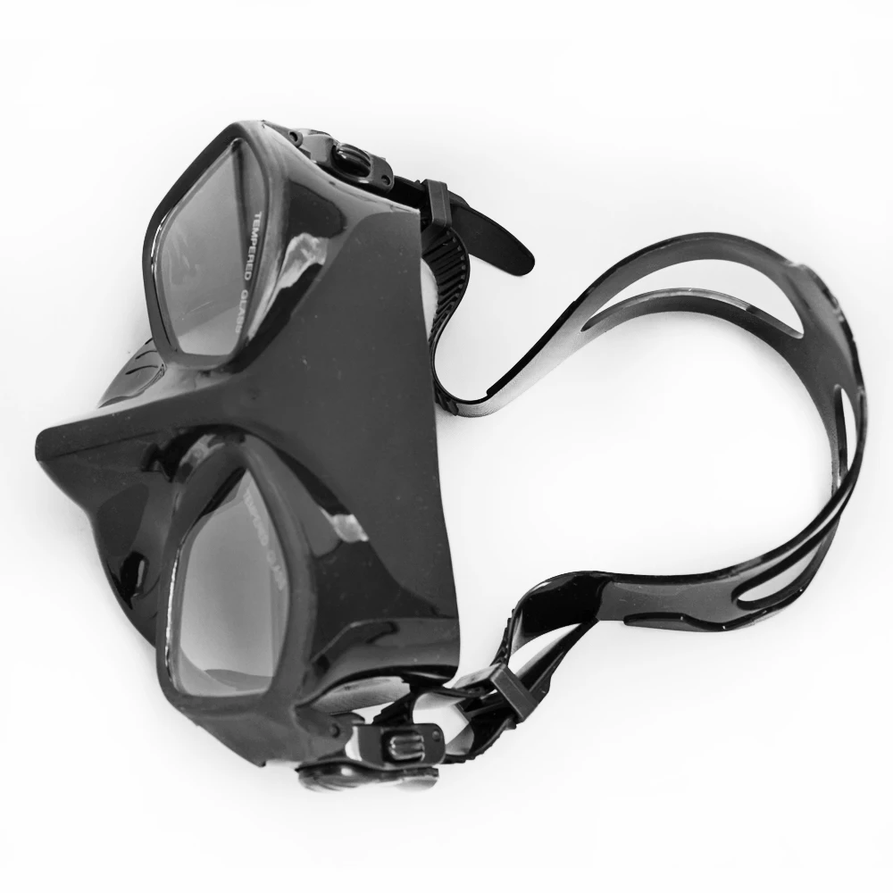 Extreme low volume spearfishing diving mask black silicone skirt strap tempered lens freediving mask adult spearfishing gears